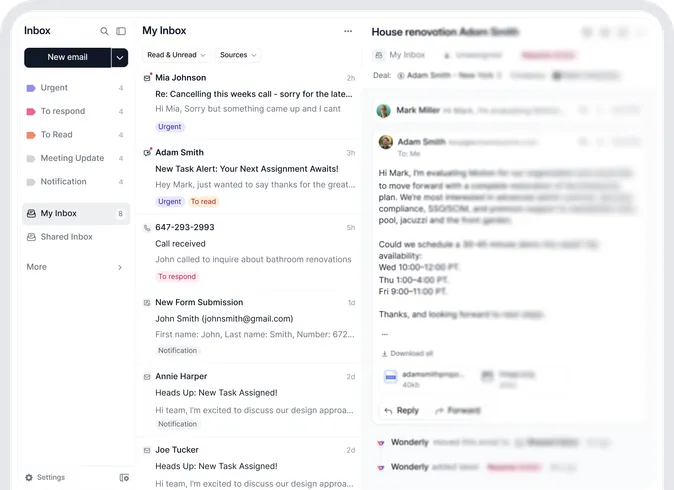 Unified inbox view