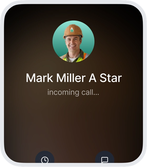 Illustration of an incoming phone call from a home renovation company by Wonderly AI's AI receptionist