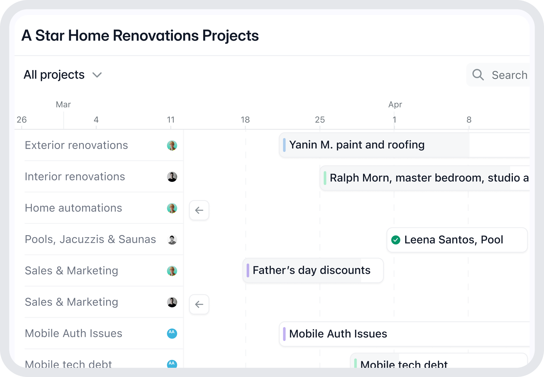 Illustration of a project manager dashboard within Wonderly showing project details, tasks, and progress